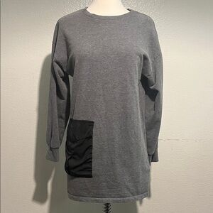 ZARA Gray Long Sleeve Tunic with Black Pocket